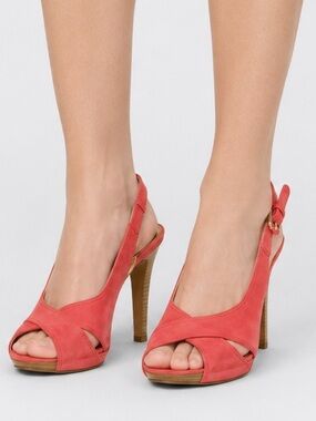 Coach Adelle Blossom Nubuck Suede Leather Heels in Blossom Size 9.5 M